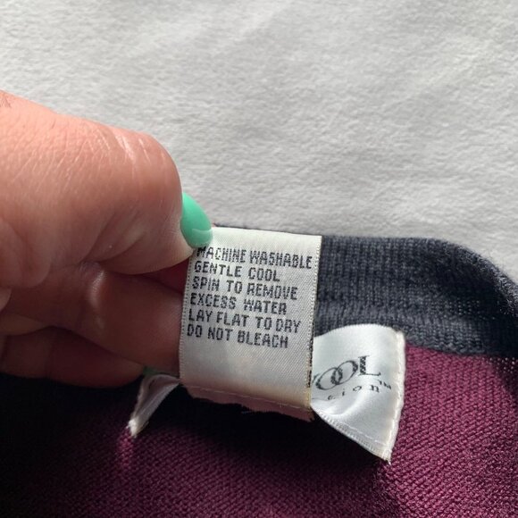 Urban Wool Burgundy/Grey 100% Wool Cardigan M - Picture 8 of 11